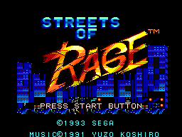 Streets of Rage (Europe) Title Screen
